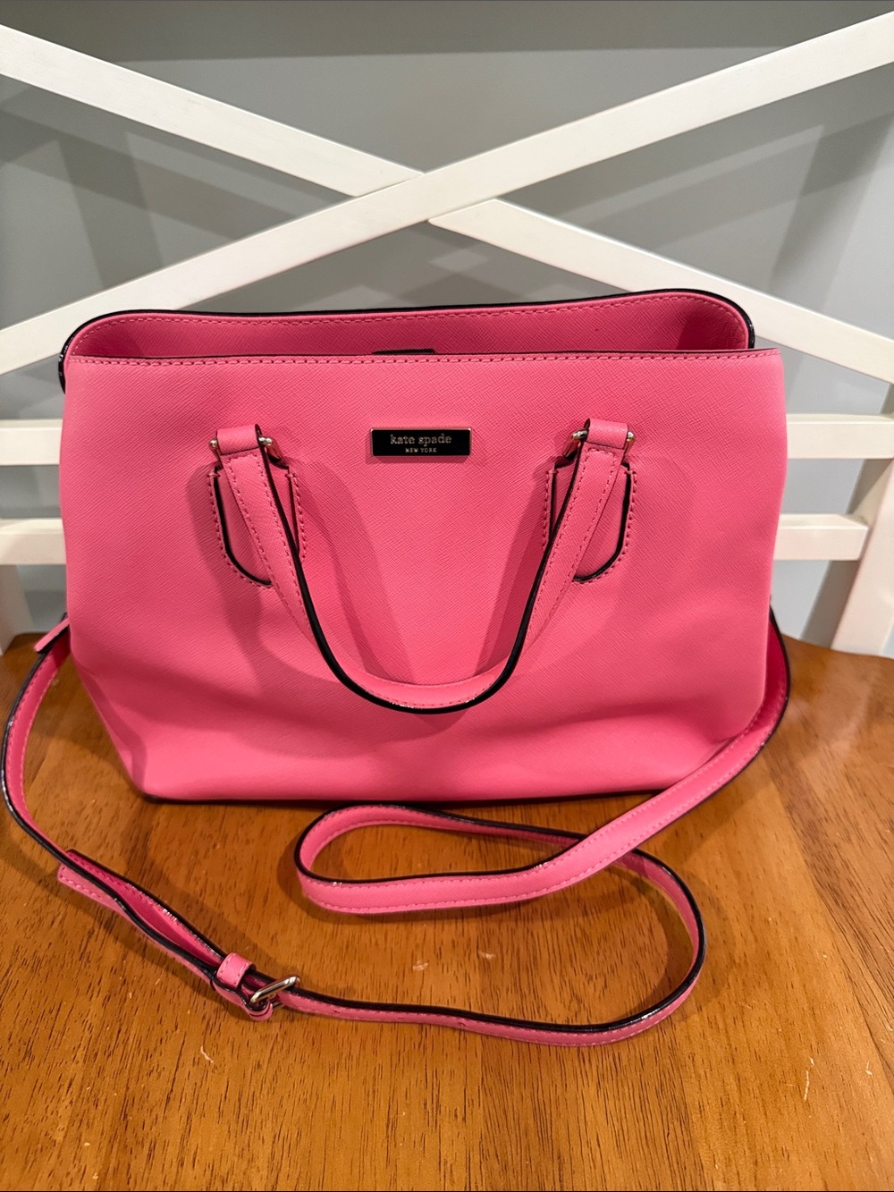 kate spade Pink Saffiano Leather Tote with Matching Wallet - Picture 2 of 10